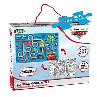 ΠΑΖΛ ΧΡΩΜΑΤΙΣΜΟΥ ΔΑΠΕΔΟΥ DISNEY CARS 2 ΟΨΕΩΝ LUNA TOYS, 48 ΤΜΧ., 90X60 ΕΚ.